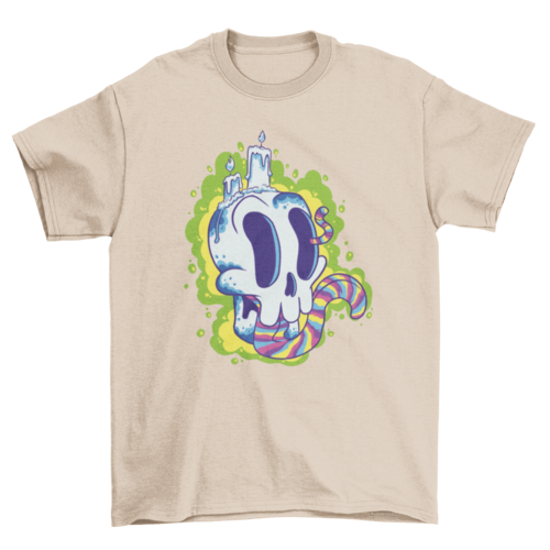 Trippy Halloween skull t-shirt
