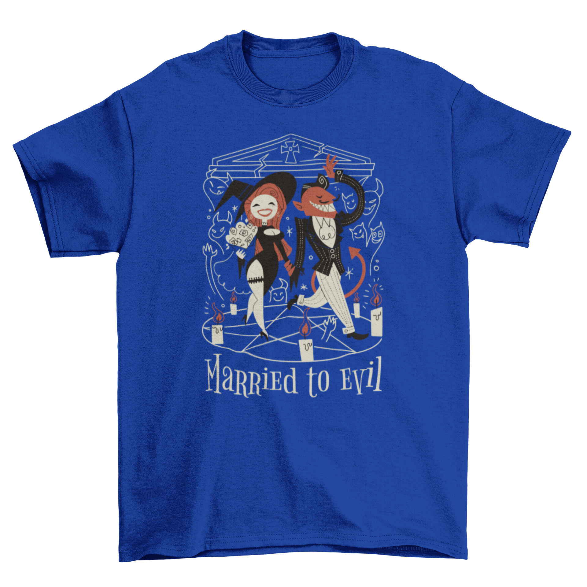 Halloween married couple t-shirt design