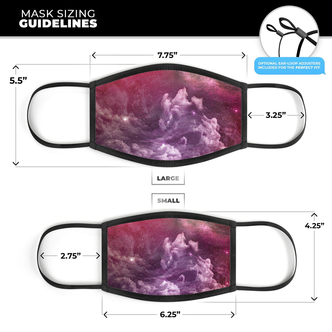 Vivid Pink Cosmic Space V1 - Made in USA Mouth Cover Unisex Anti-Dust