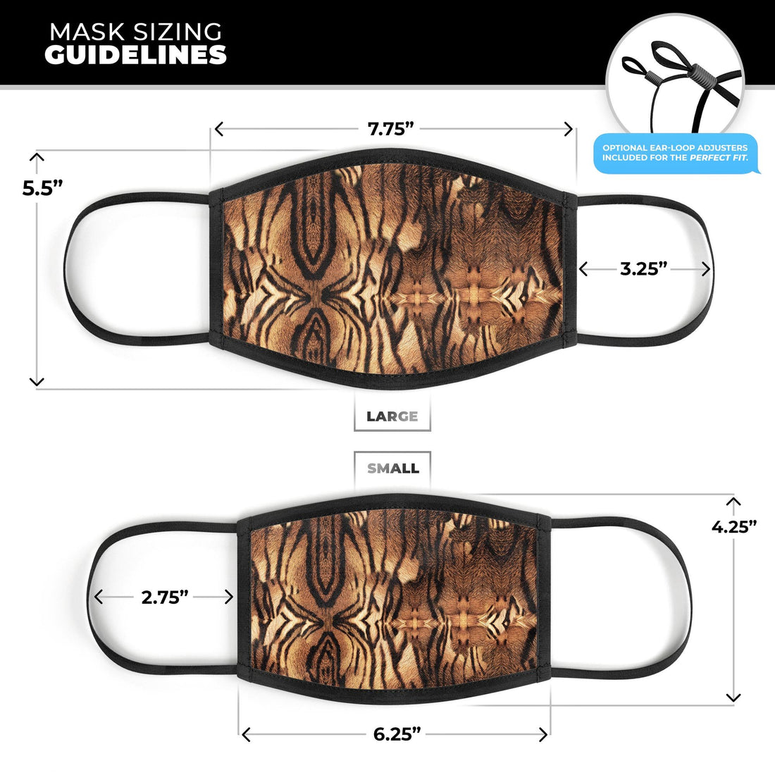 Vivid Tiger Animal Print V1 - Made in USA Mouth Cover Unisex Anti-Dust