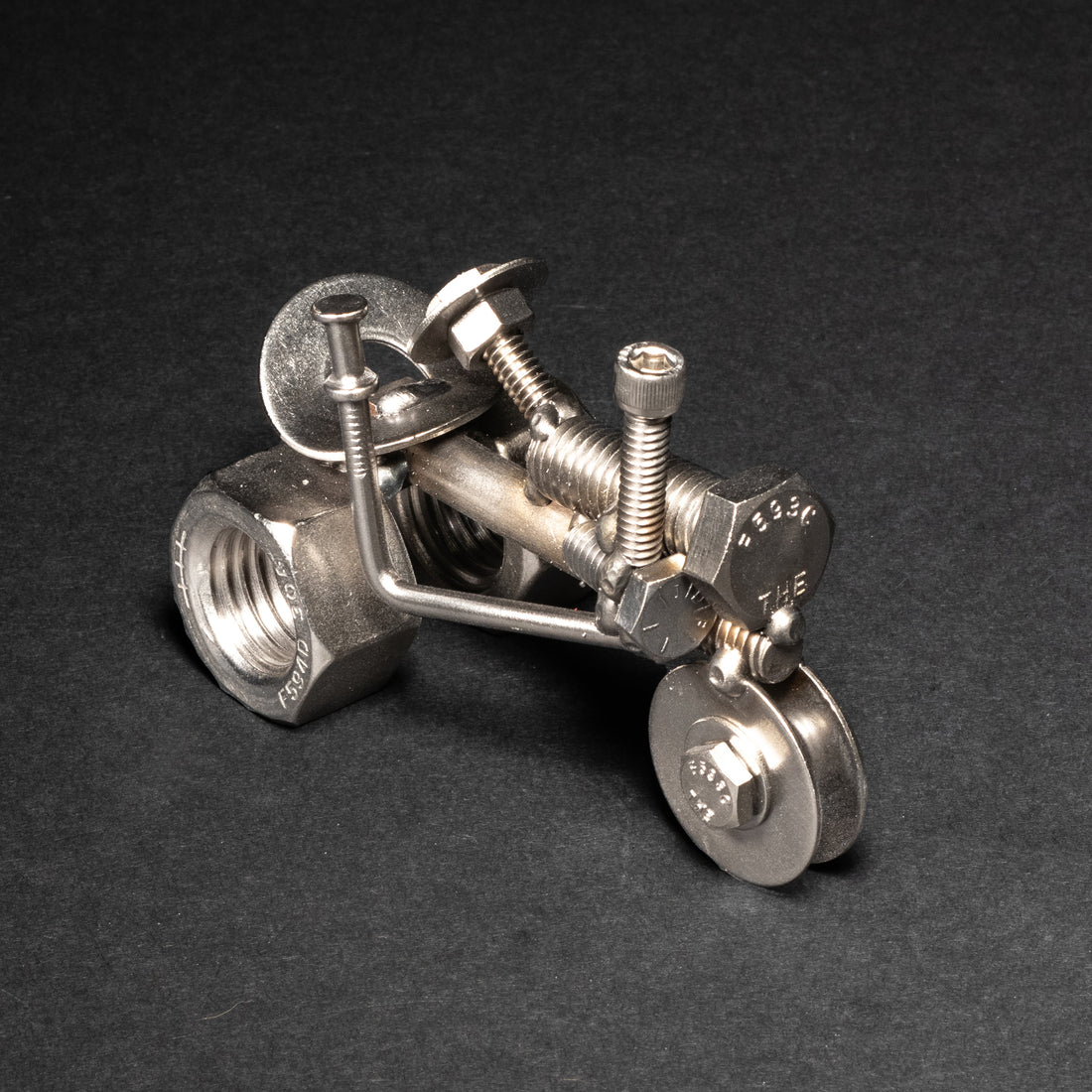 Scrap Metal Tractor Figurine, Steel Tractor, Nuts and Bolts Tractor