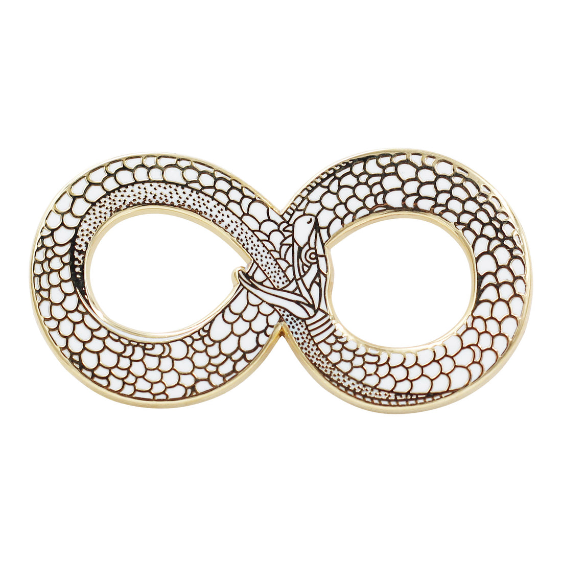 Ouroboros Halloween Costume Accessory - Occult Black & Gold Enamel Pin
