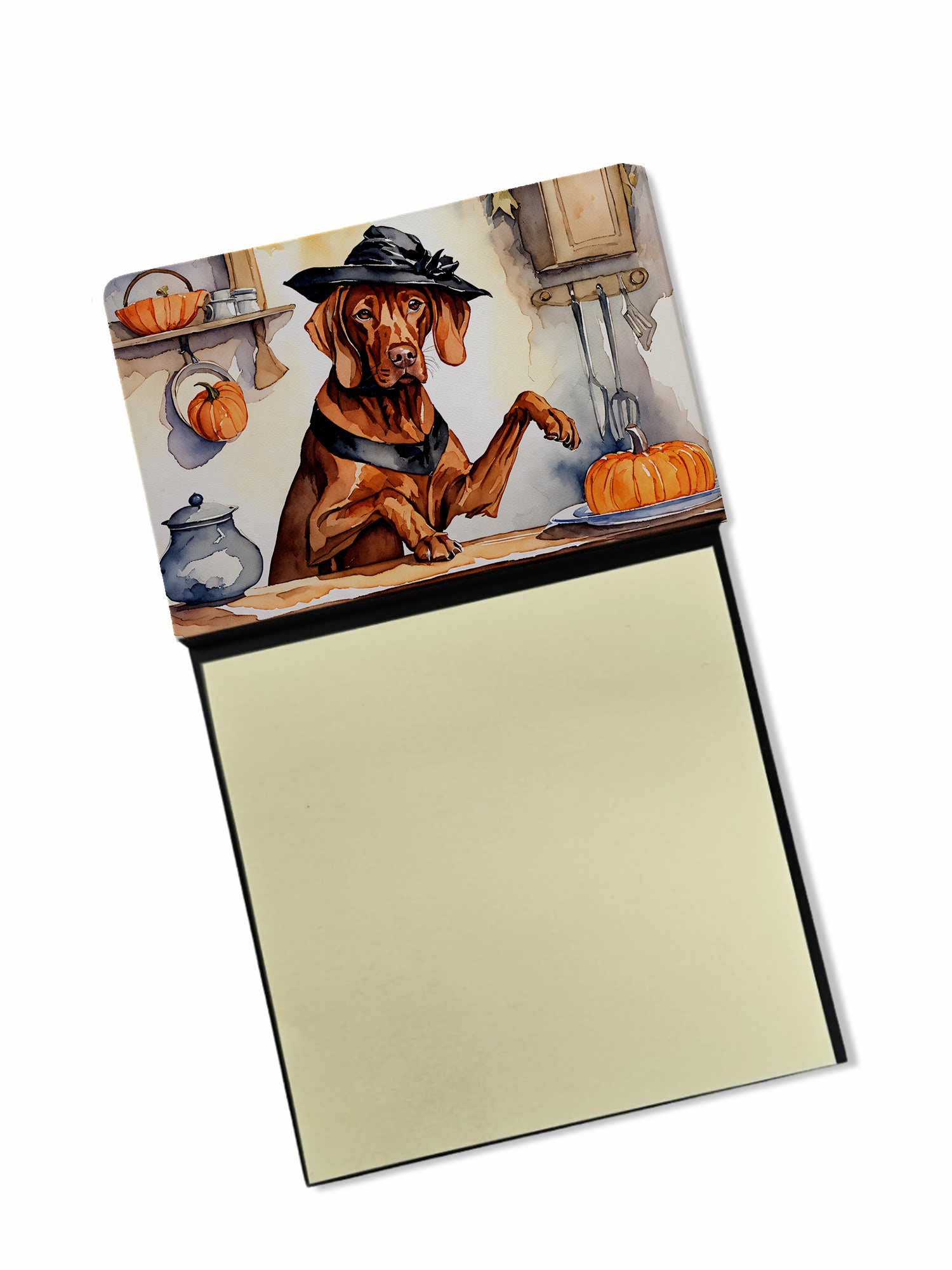 NEW Vizsla Fall Kitchen Pumpkins Sticky Note Holder Refillable Dispenser Self-Sticky Note Pads, Memo Pads Blank Desk Accessories