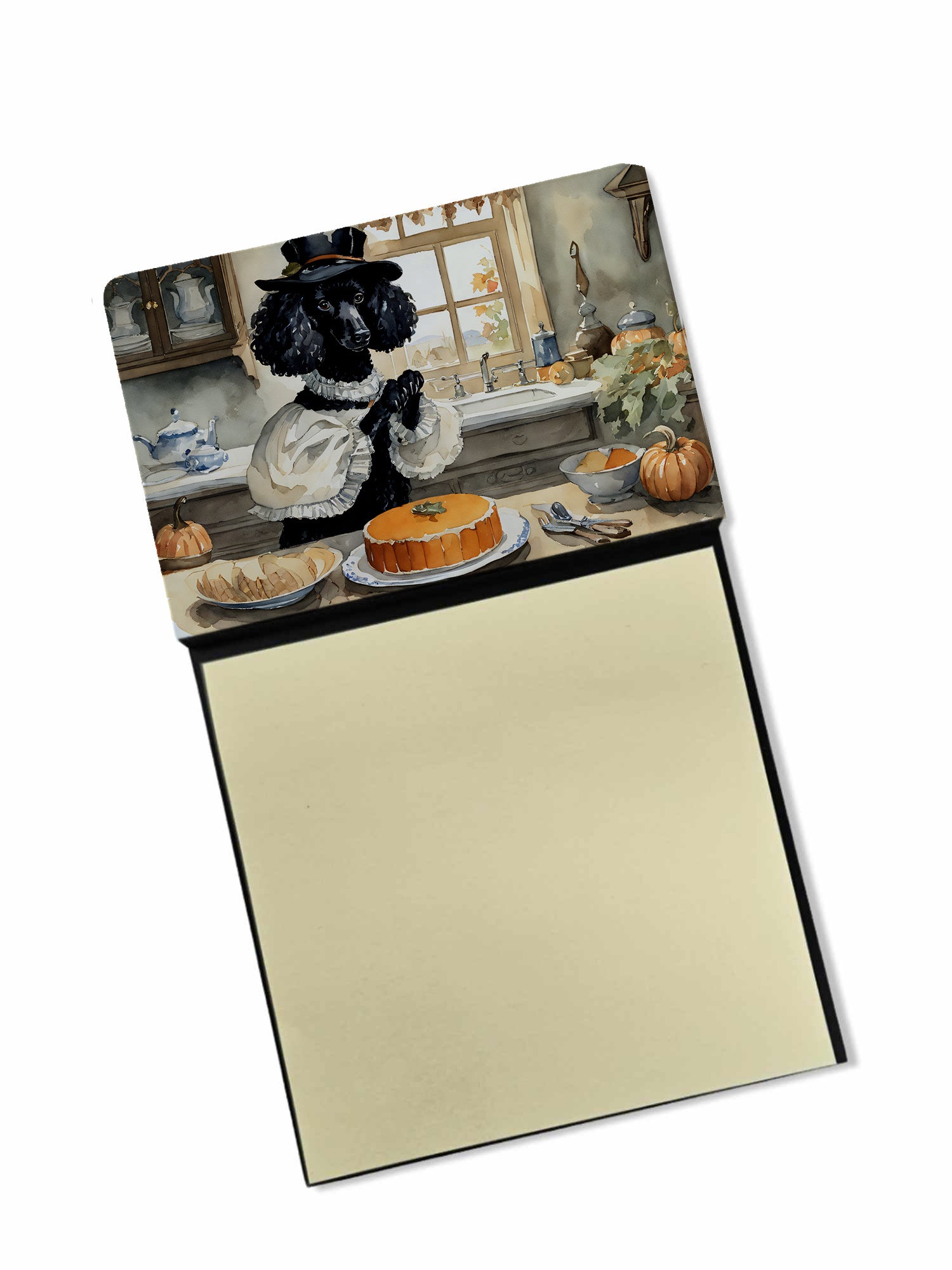 NEW Poodle Fall Kitchen Pumpkins Sticky Note Holder Refillable Dispenser Self-Sticky Note Pads, Memo Pads Blank Desk Accessories