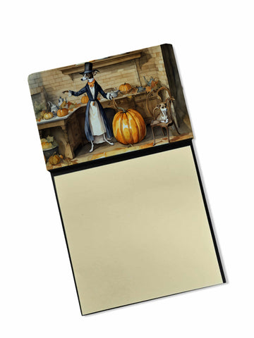 NEW Italian Greyhound Fall Kitchen Pumpkins Sticky Note Holder Refillable Dispenser Self-Sticky Note Pads, Memo Pads Blank Desk Accessories