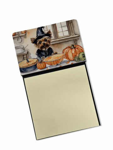 NEW Yorkie Fall Kitchen Pumpkins Sticky Note Holder Refillable Dispenser Self-Sticky Note Pads, Memo Pads Blank Desk Accessories