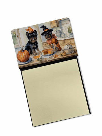 NEW Affenpinscher Fall Kitchen Pumpkins Sticky Note Holder Refillable Dispenser Self-Sticky Note Pads, Memo Pads Blank Desk Accessories