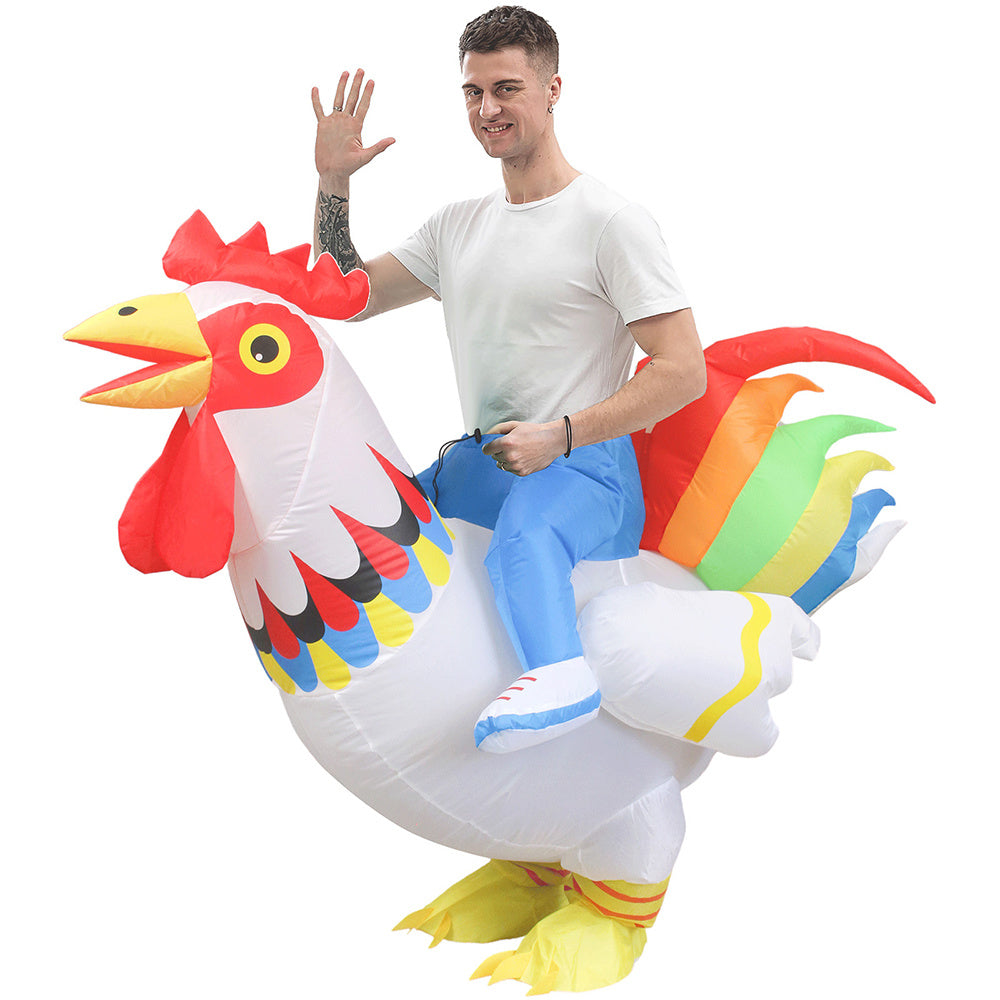 Inflatable Cock Chook Chicken Halloween Costumes For Women Cosplay Fancy Dress Rooster Costumes Hen Christmas Costume For Adult
