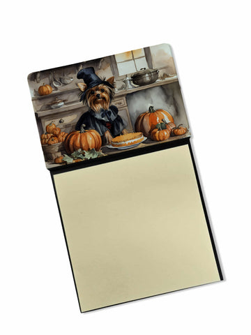 NEW Yorkie Fall Kitchen Pumpkins Sticky Note Holder Refillable Dispenser Self-Sticky Note Pads, Memo Pads Blank Desk Accessories