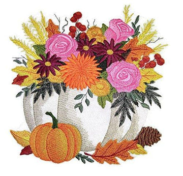 Happy Halloween [ Pumpkin Bouquet ] Embroidered Iron on/Sew patch
