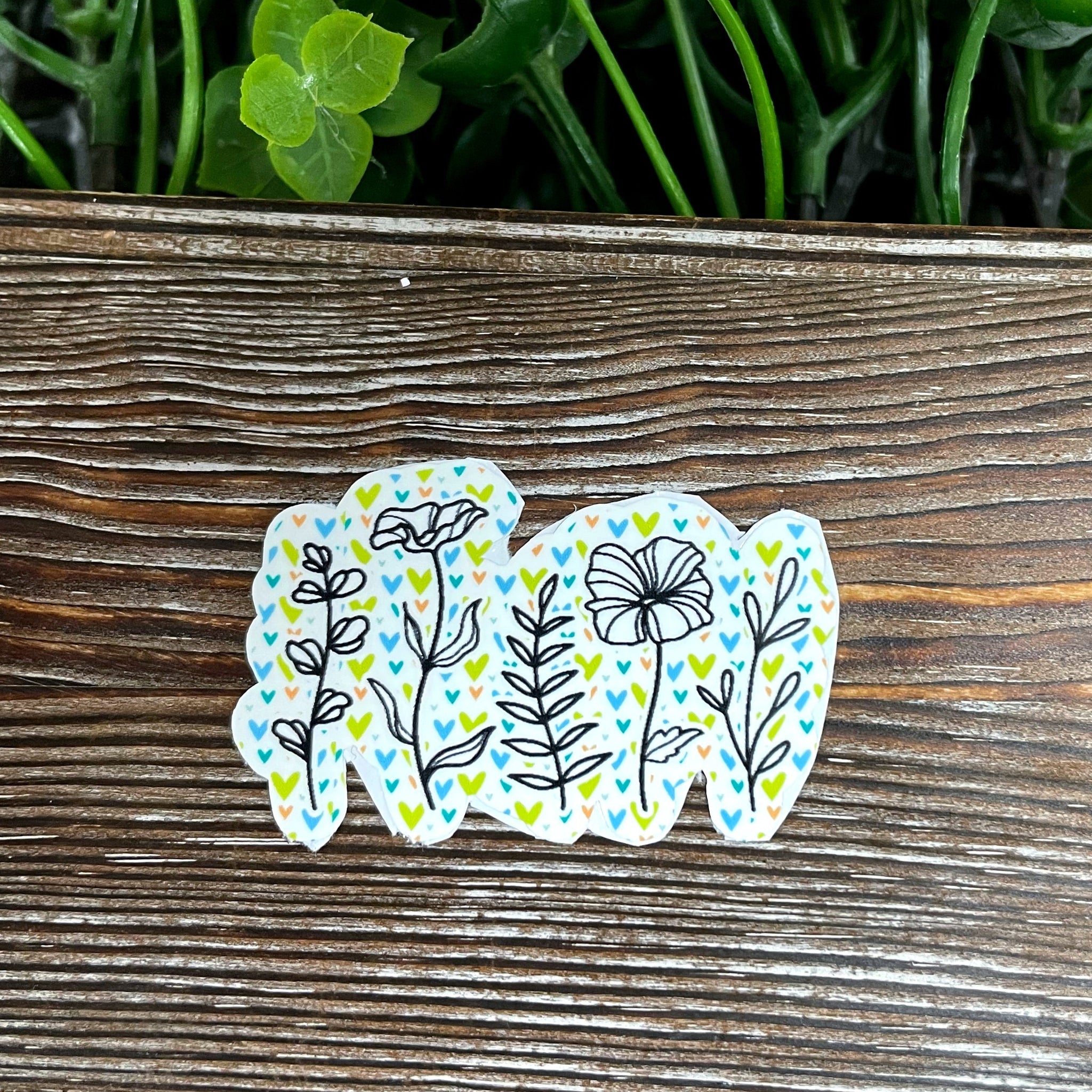 Flowers Garden Sticker, Die Cut Sticker, Graphic Art Sticker, Laptop