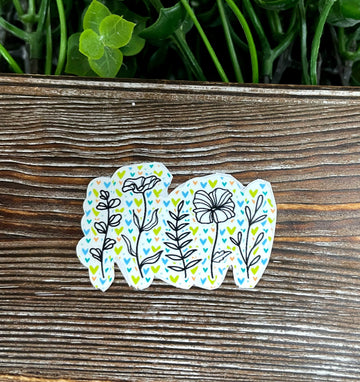 Flowers Garden Sticker, Die Cut Sticker, Graphic Art Sticker, Laptop
