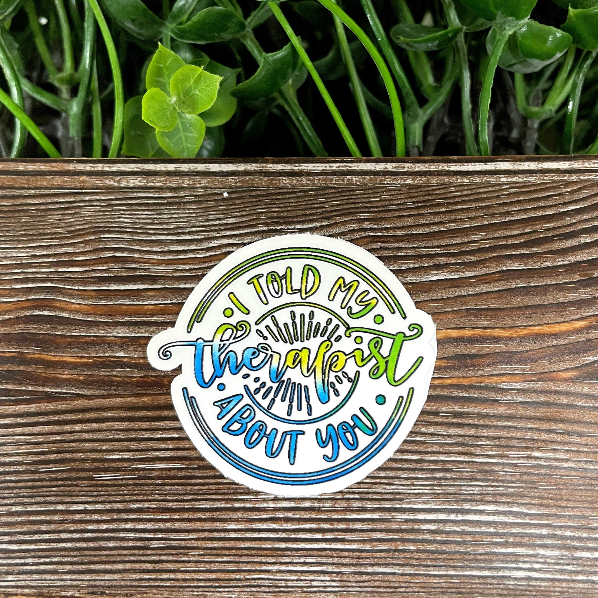 I Told My Therapist About You, Snarky Sarcasm Quote, Die Cut Sticker,