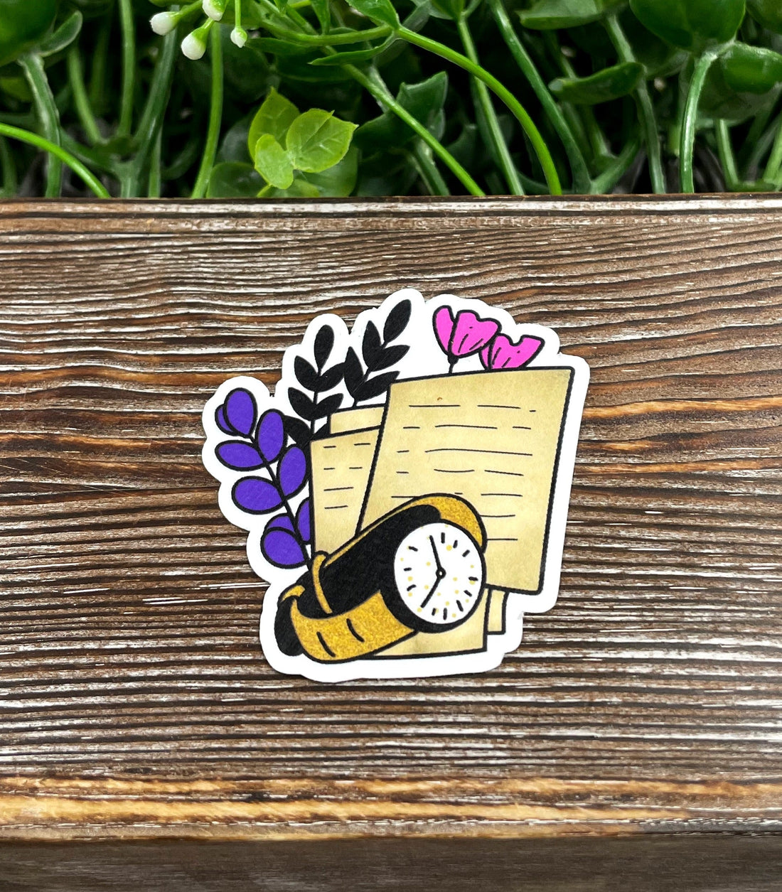 Watercolor Vintage Book Sticker, Graphic Art Sticker |Sticker or