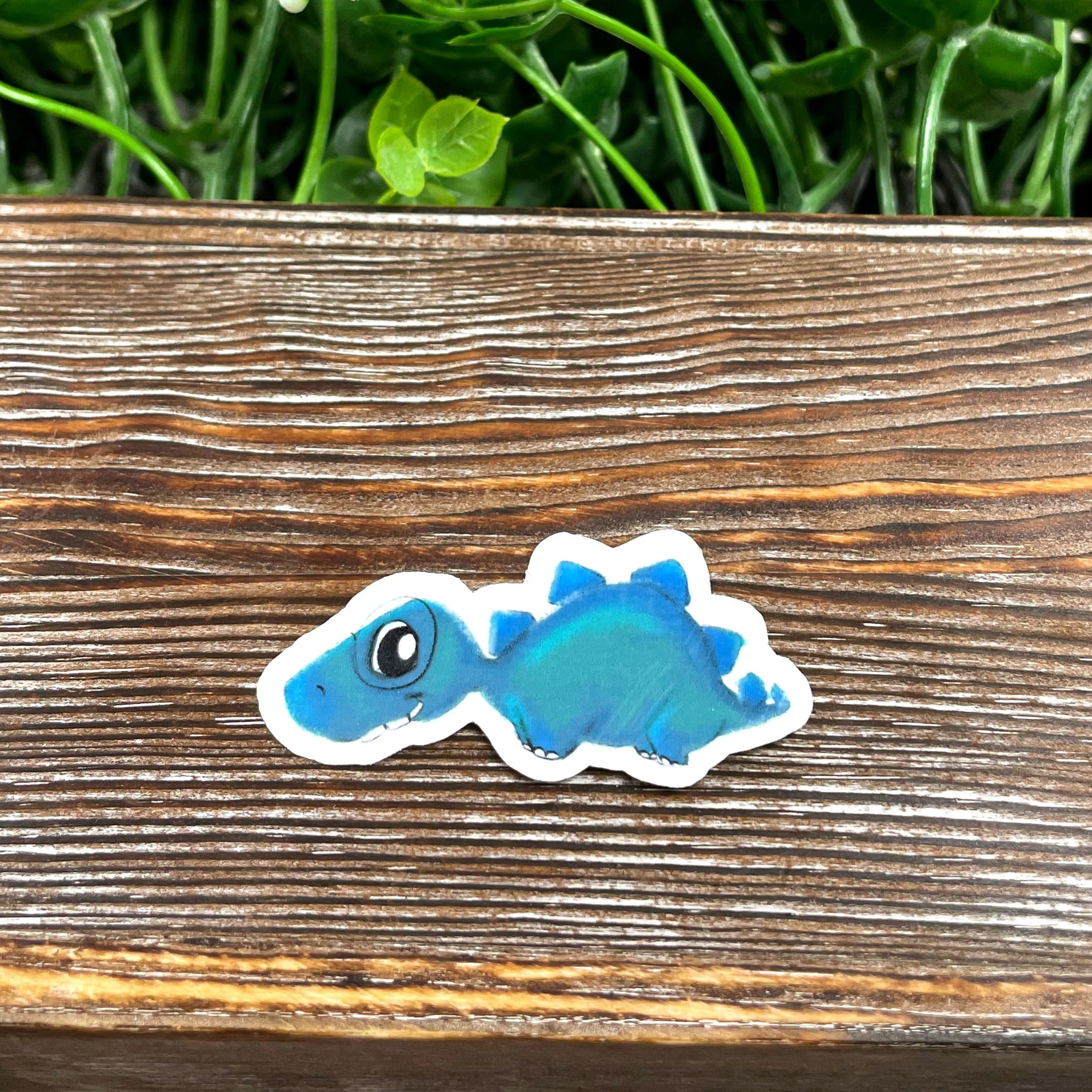Watercolor Blue Dinosaur, Die Cut Sticker, Graphic Art Sticker, Vinyl,