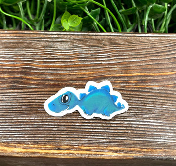 Watercolor Blue Dinosaur, Die Cut Sticker, Graphic Art Sticker, Vinyl,