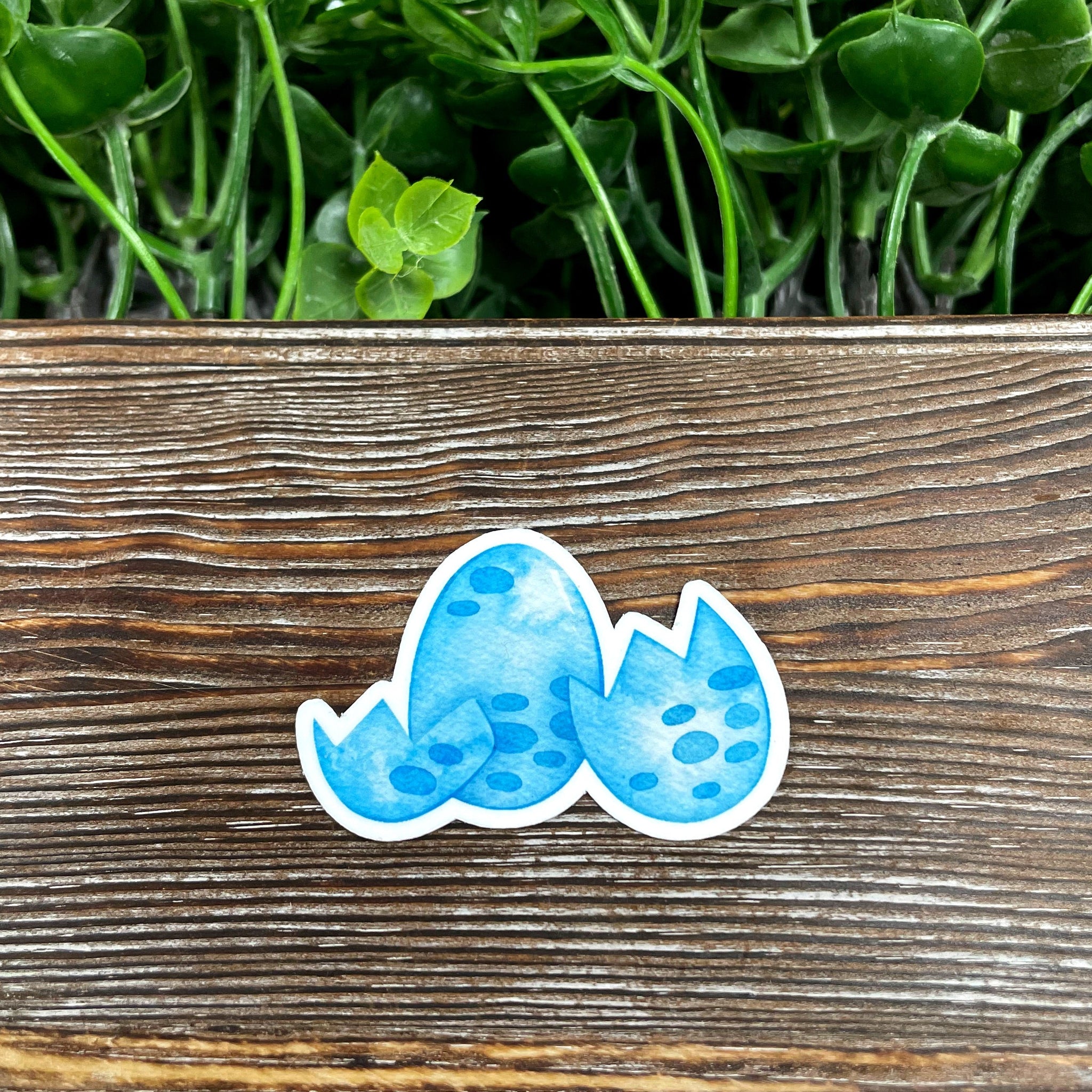 Watercolor Blue Dinosaur Eggs Sticker, Graphic Art Sticker |Sticker or