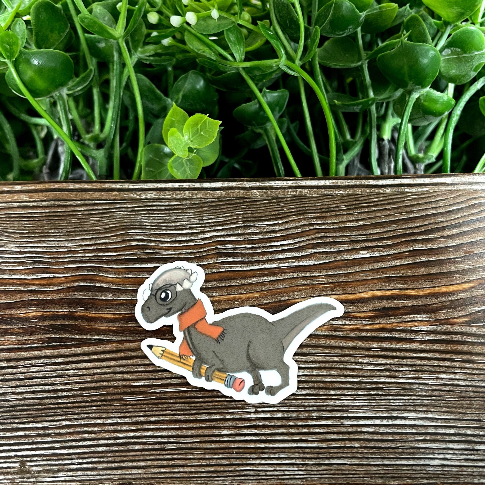 Watercolor Grey Dinosaur, Die Cut Sticker, Graphic Art Sticker, Vinyl,