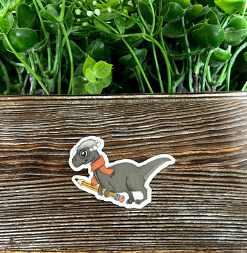 Watercolor Grey Dinosaur, Die Cut Sticker, Graphic Art Sticker, Vinyl,