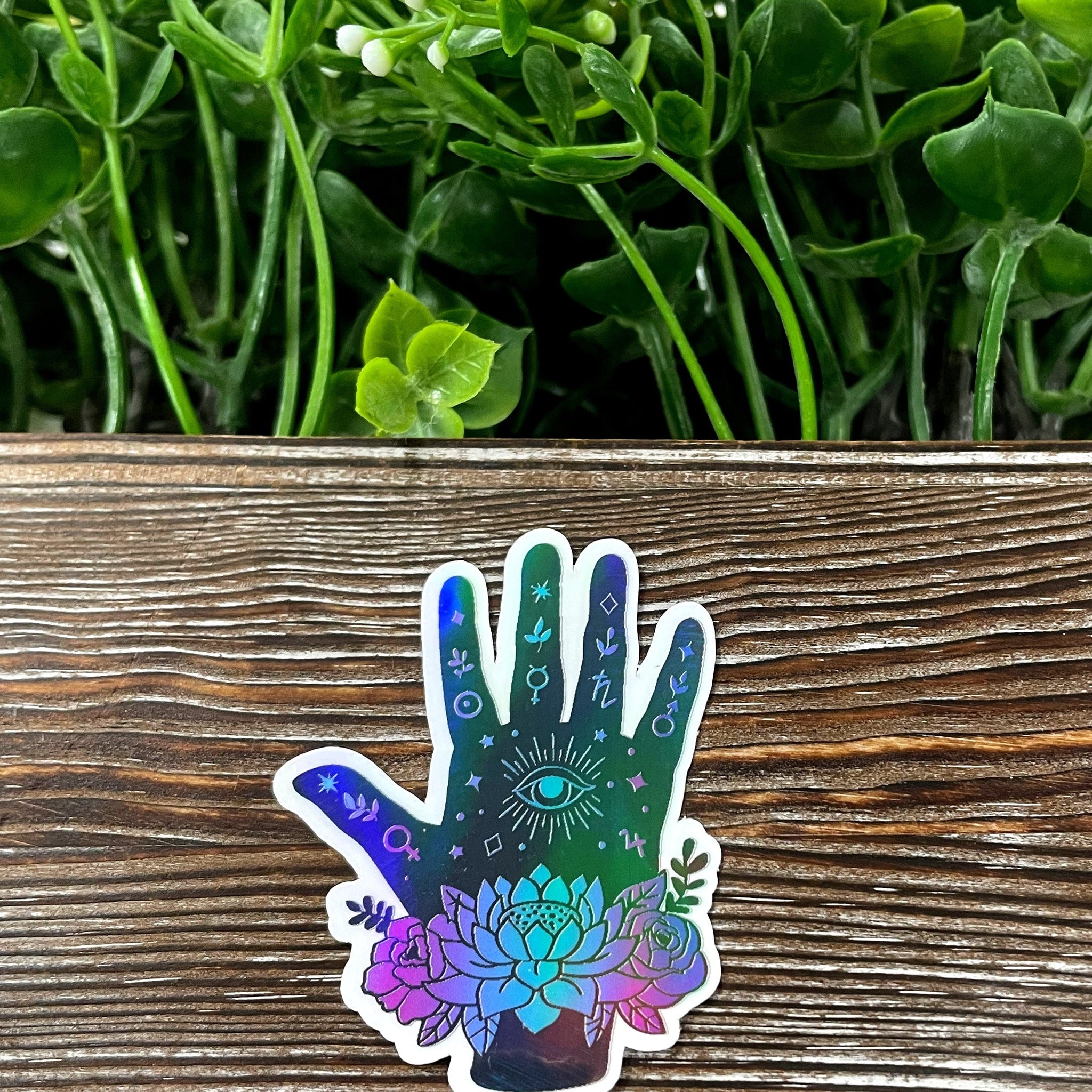 Cosmic Hand Palm, Die Cut Sticker, Life lines, Graphic Art Sticker,