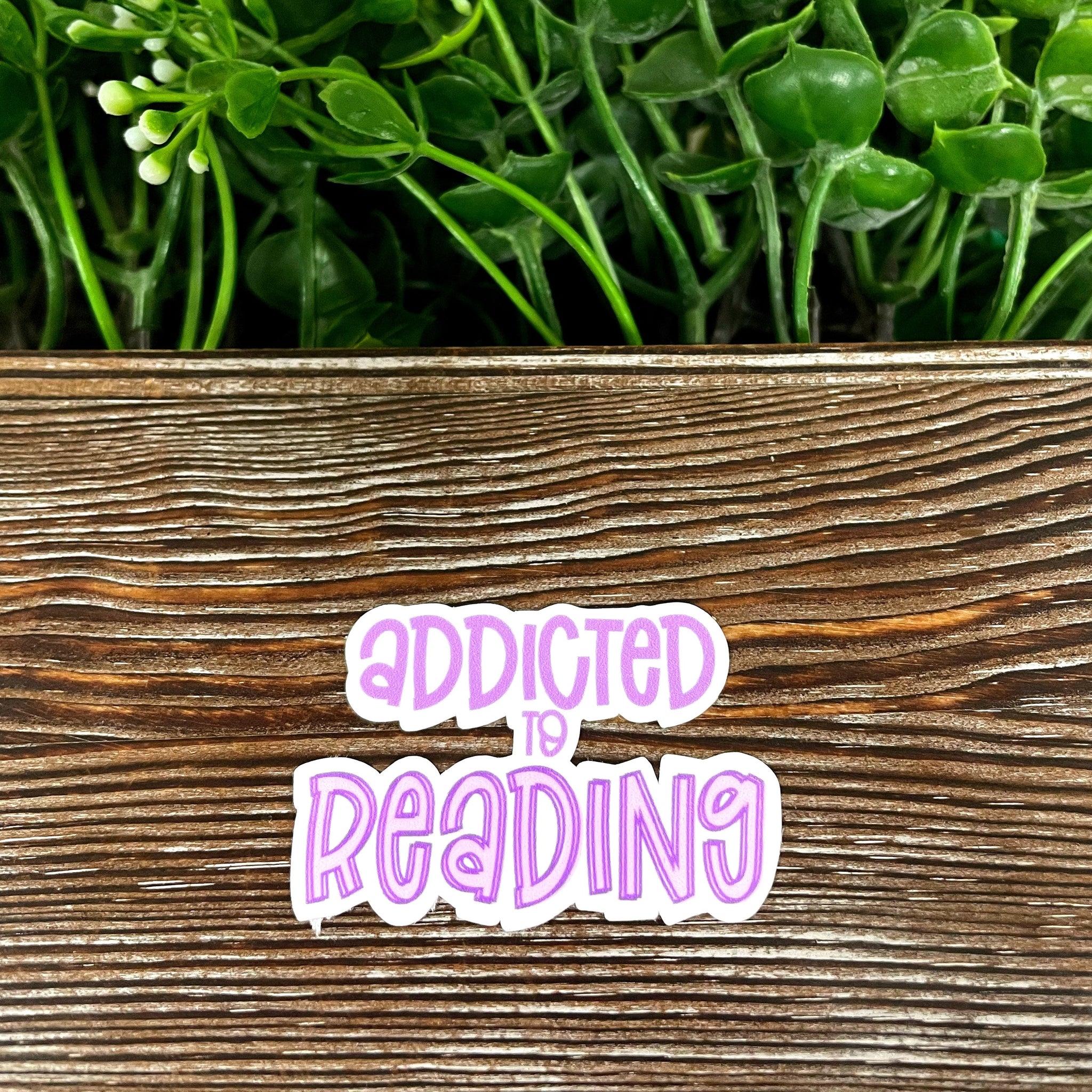 Addicted to Reading Sticker, Die Cut Vinyl, , Boho Fun, Water