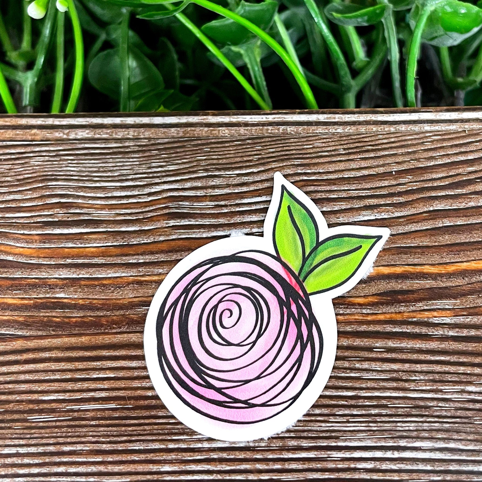 Pink Watercolor Floral Flower, Die Cut Sticker, Graphic Art Vinyl, ,