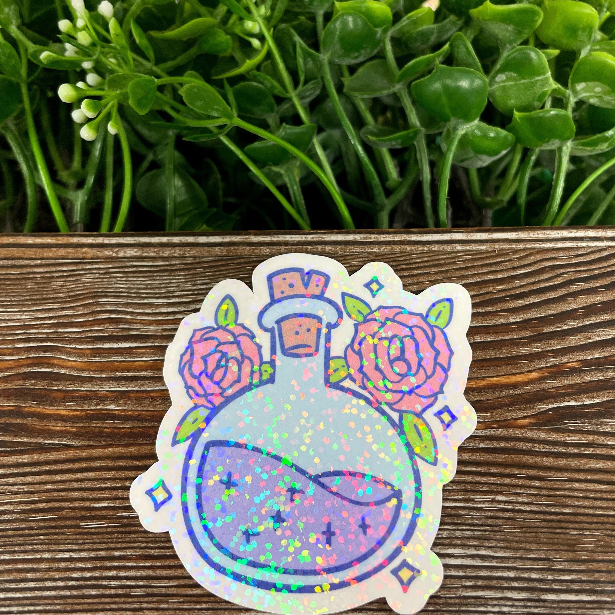 Magical Purple Potion Bottle, Die Cut Sticker, Graphic Art Vinyl, ,
