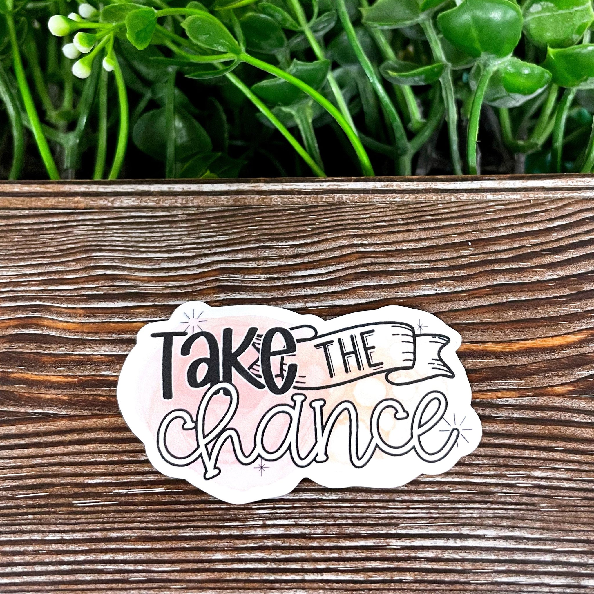 Take the Chance, Die Cut Sticker, Graphic Art Vinyl, , Boho Fun,