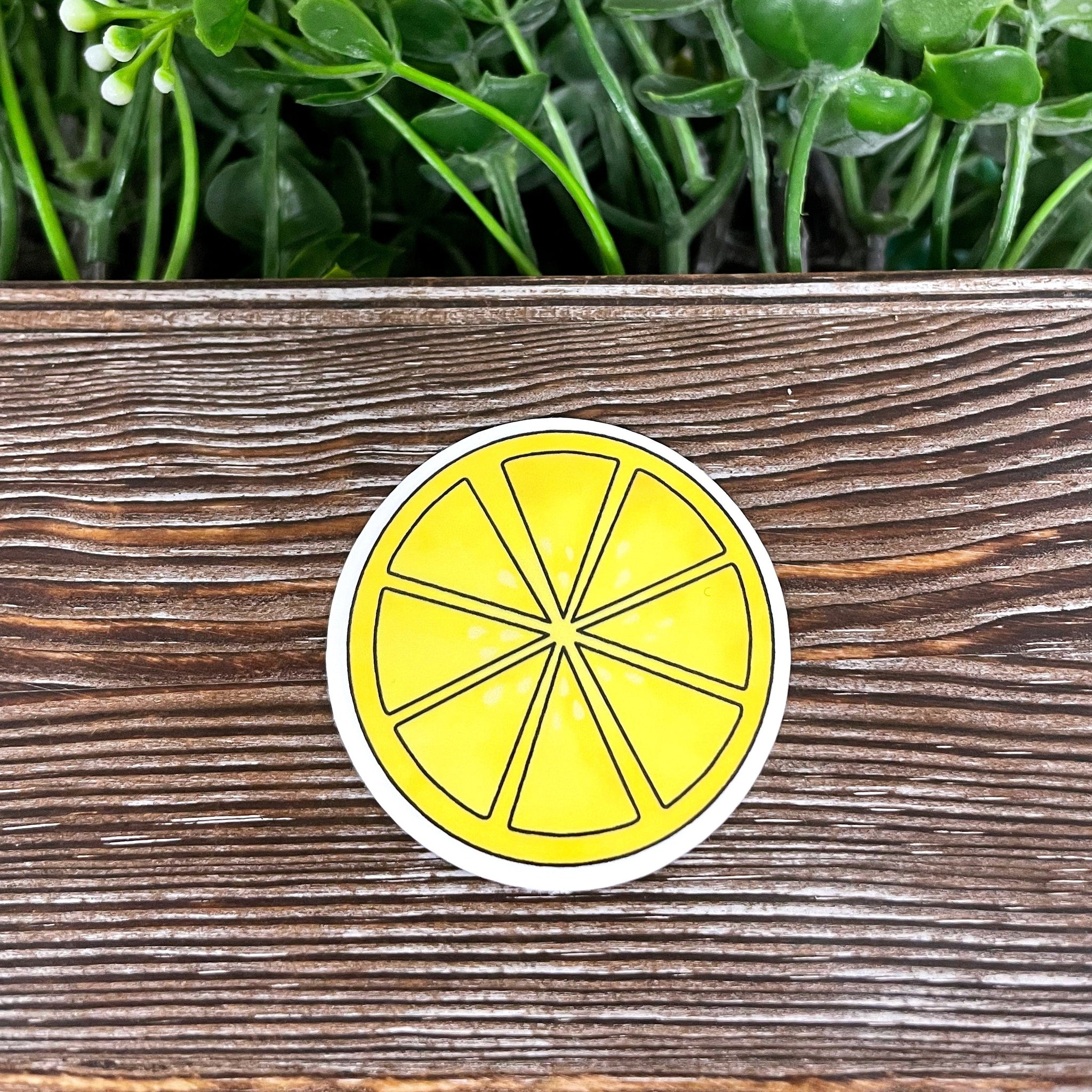 Yellow Lemon Slice, Die Cut Sticker, Graphic Art Vinyl, , Boho Fun