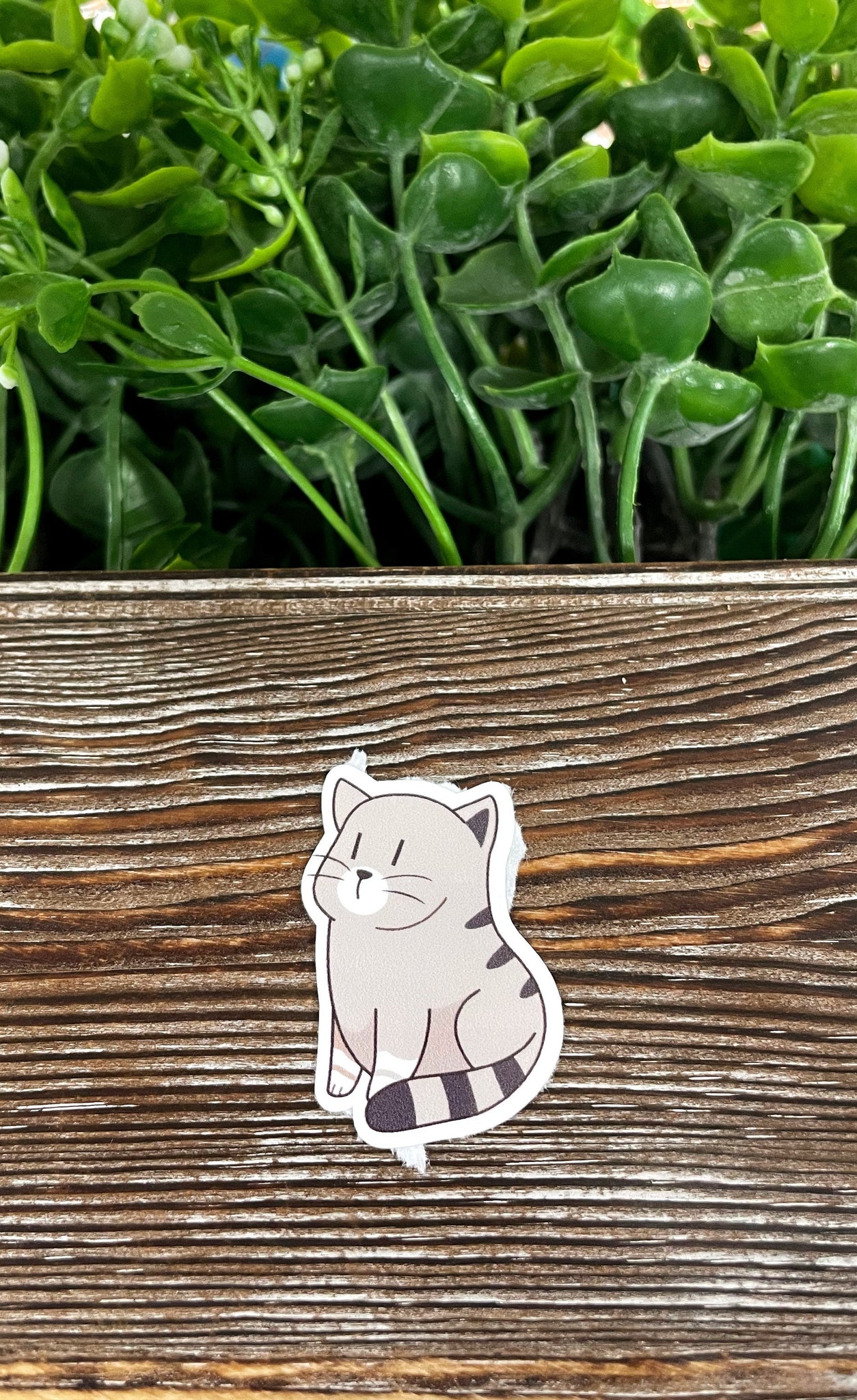 Gray Kitty Cat, Die Cut Sticker, Graphic Art Vinyl, , Boho Fun
