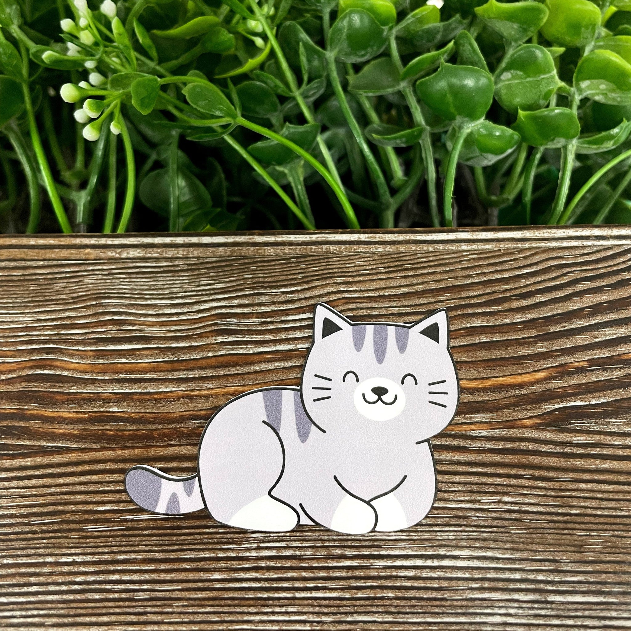 Happy Cute Cat, Die Cut Sticker, Graphic Art Sticker, Vinyl, , Boho
