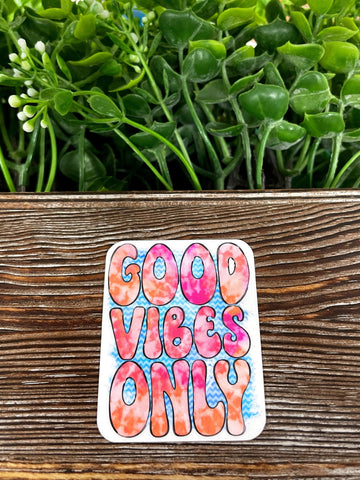 Groovy Good Vibes Only, Die Cut Sticker, Graphic Art Sticker, Vinyl, ,