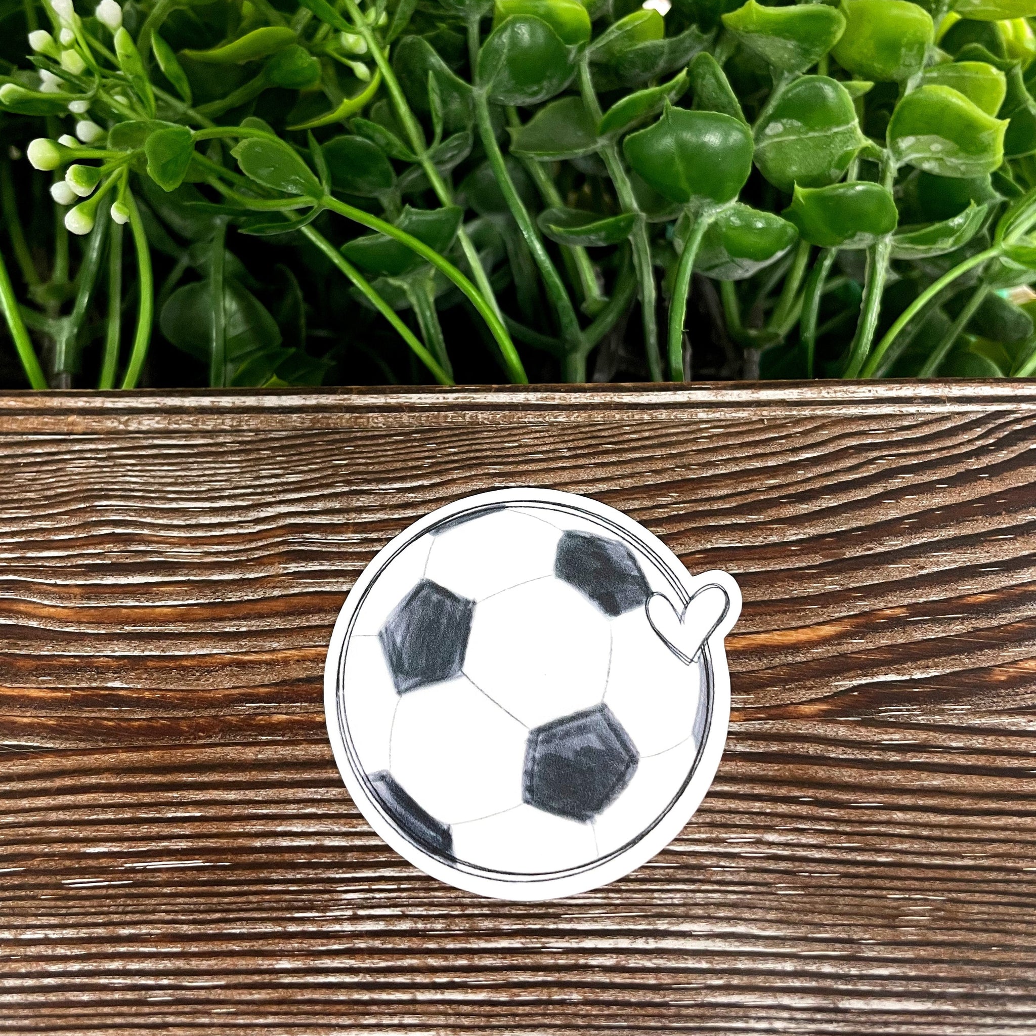 Soccer Ball w/ Heart, Die Cut Sticker, Graphic Art Sticker, Vinyl, ,