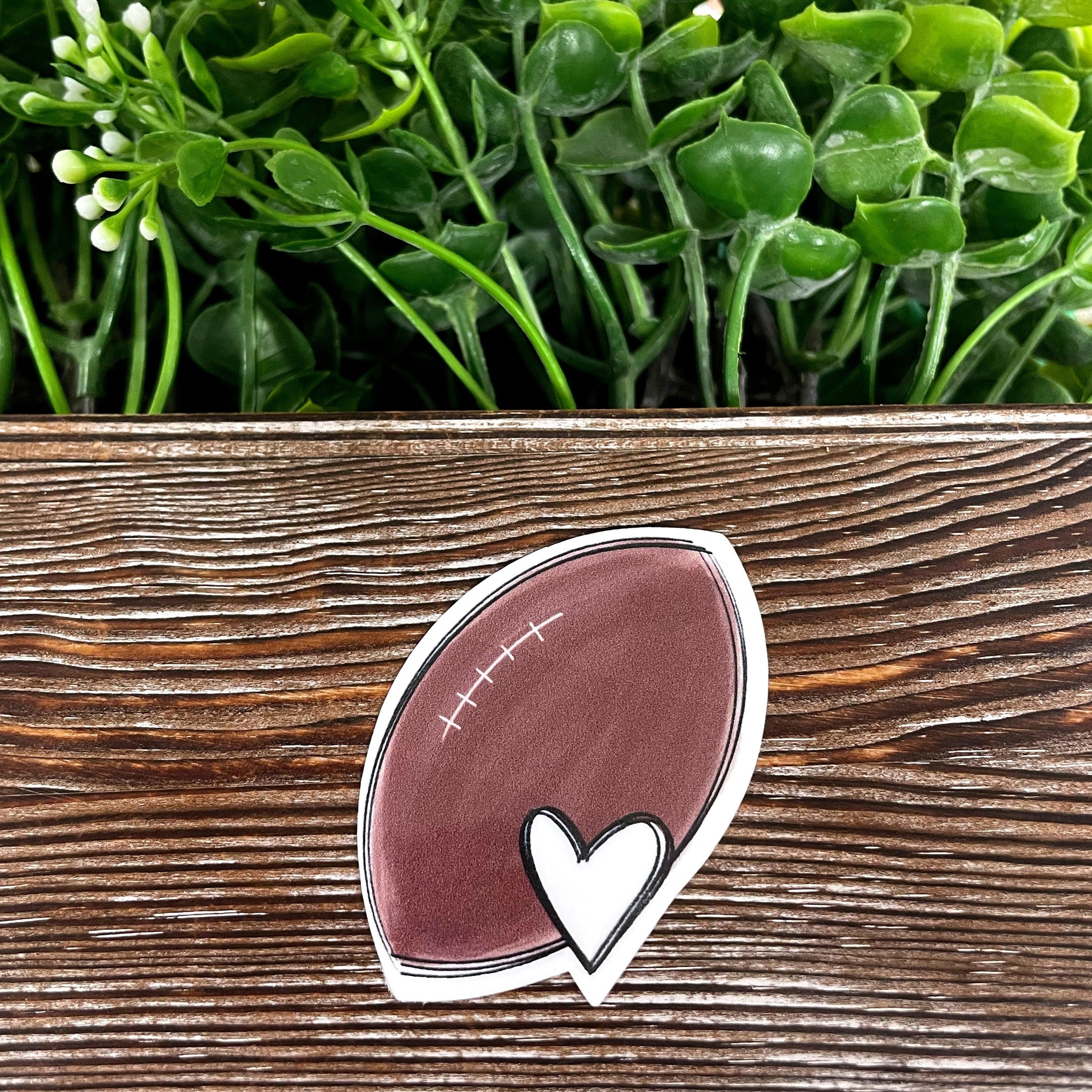 Football Ball w/ Heart, Die Cut Sticker, Graphic Art Sticker, Vinyl, ,