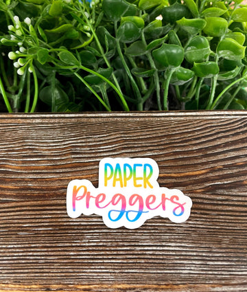 Paper Preggers, Adoption Love, Die Cut Sticker, Graphic Art Sticker,