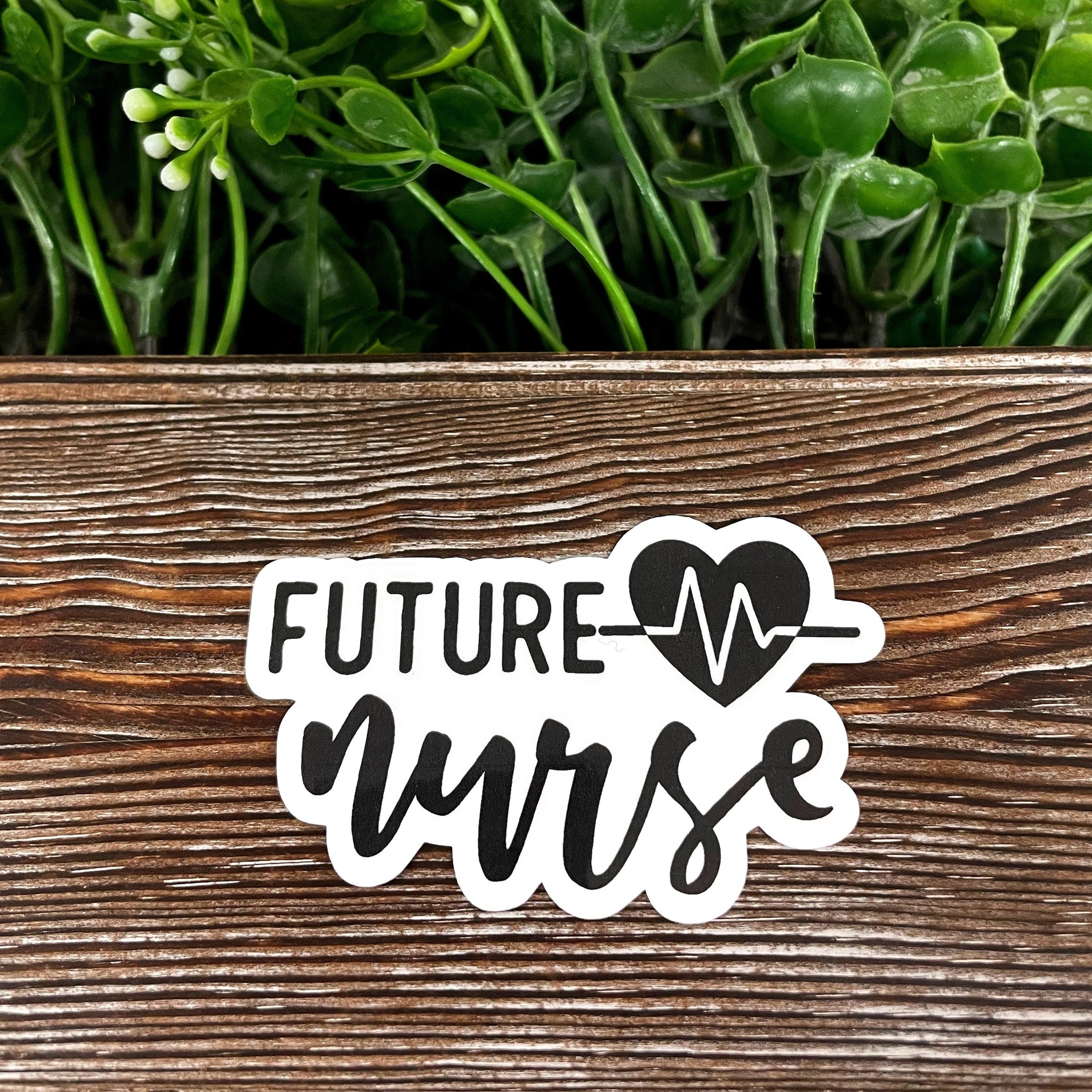 Future Nurse Heartbeat, Die Cut Vinyl Sticker, , Boho Fun, Water