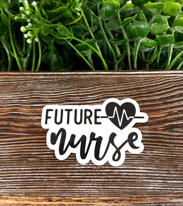 Future Nurse Heartbeat, Die Cut Vinyl Sticker, , Boho Fun, Water
