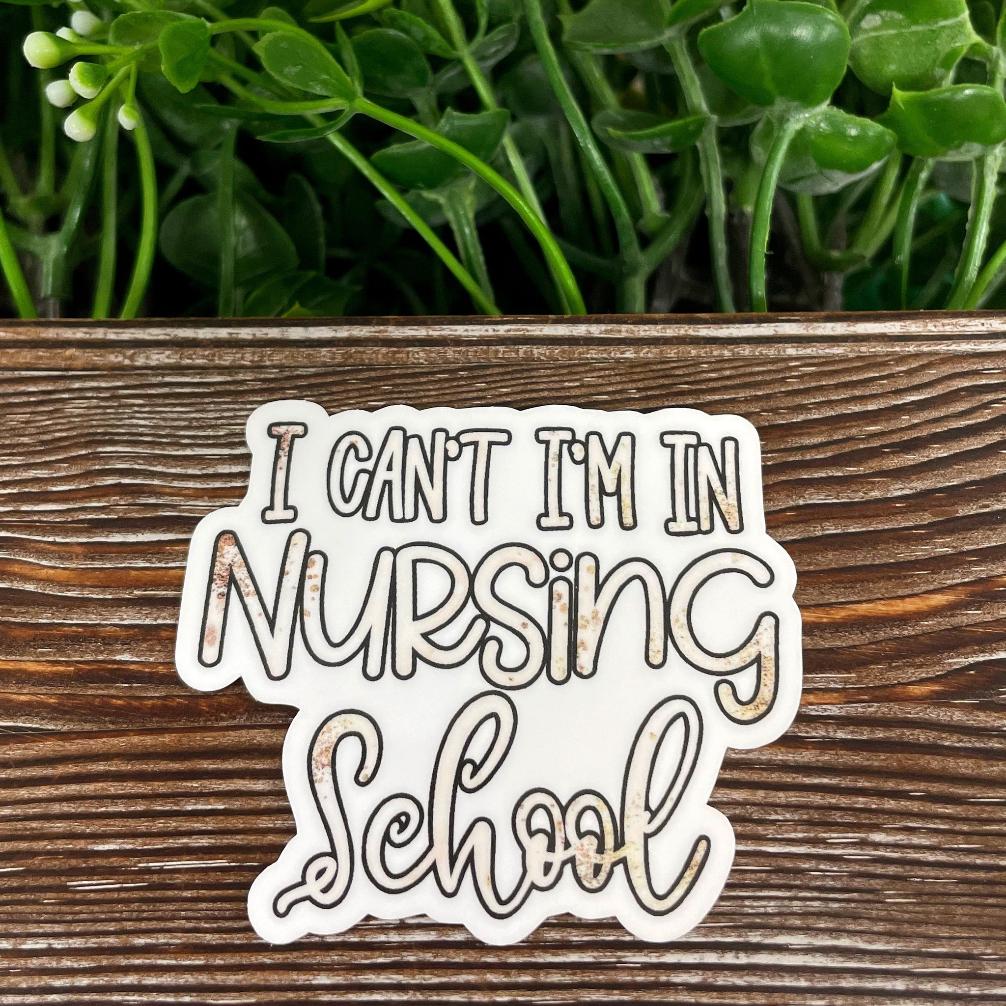 I Can't I'm in Nursing School, Die Cut Vinyl Sticker, , Boho Fun,