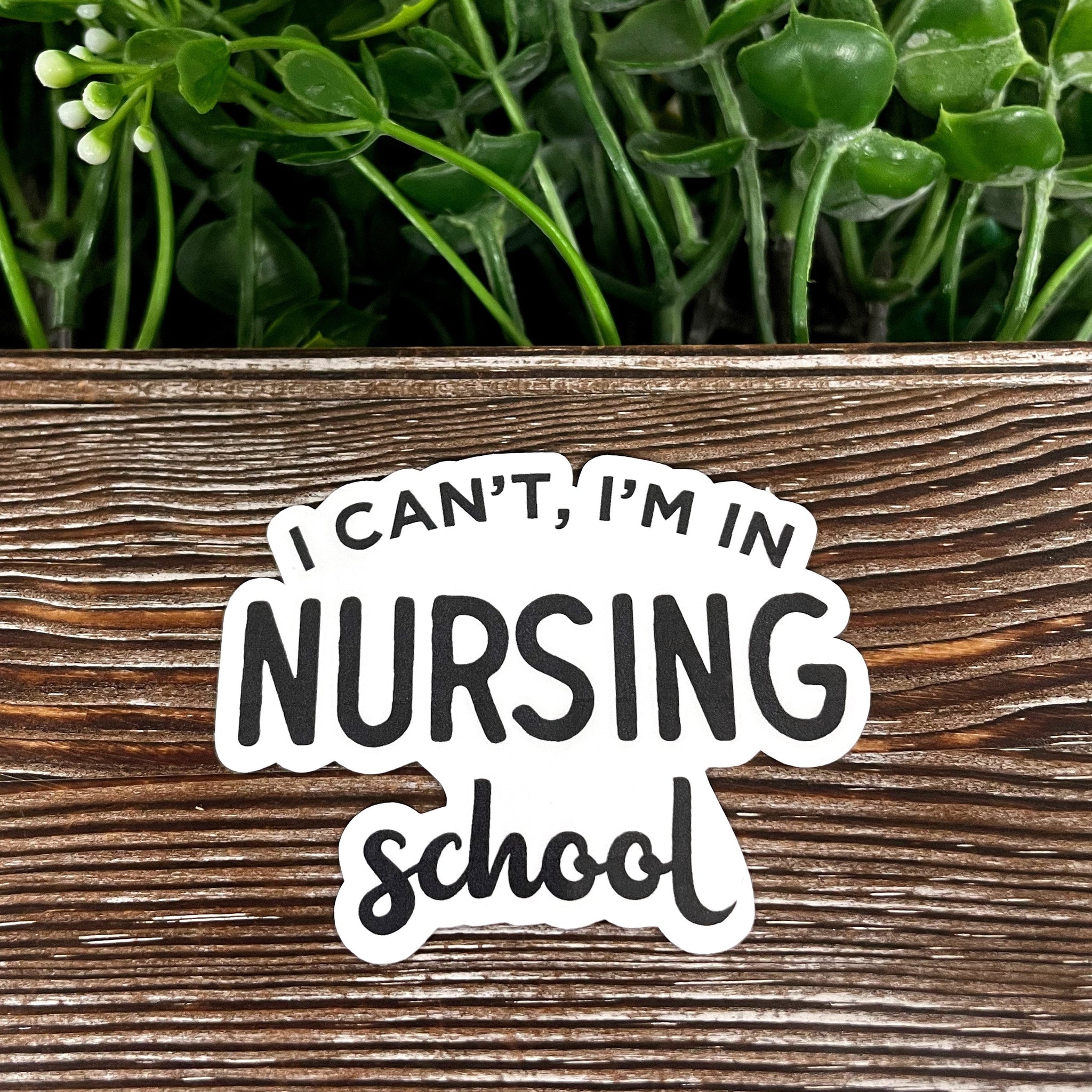 I Can't I'm in Nursing School Sticker, Die Cut Vinyl Sticker, , Boho