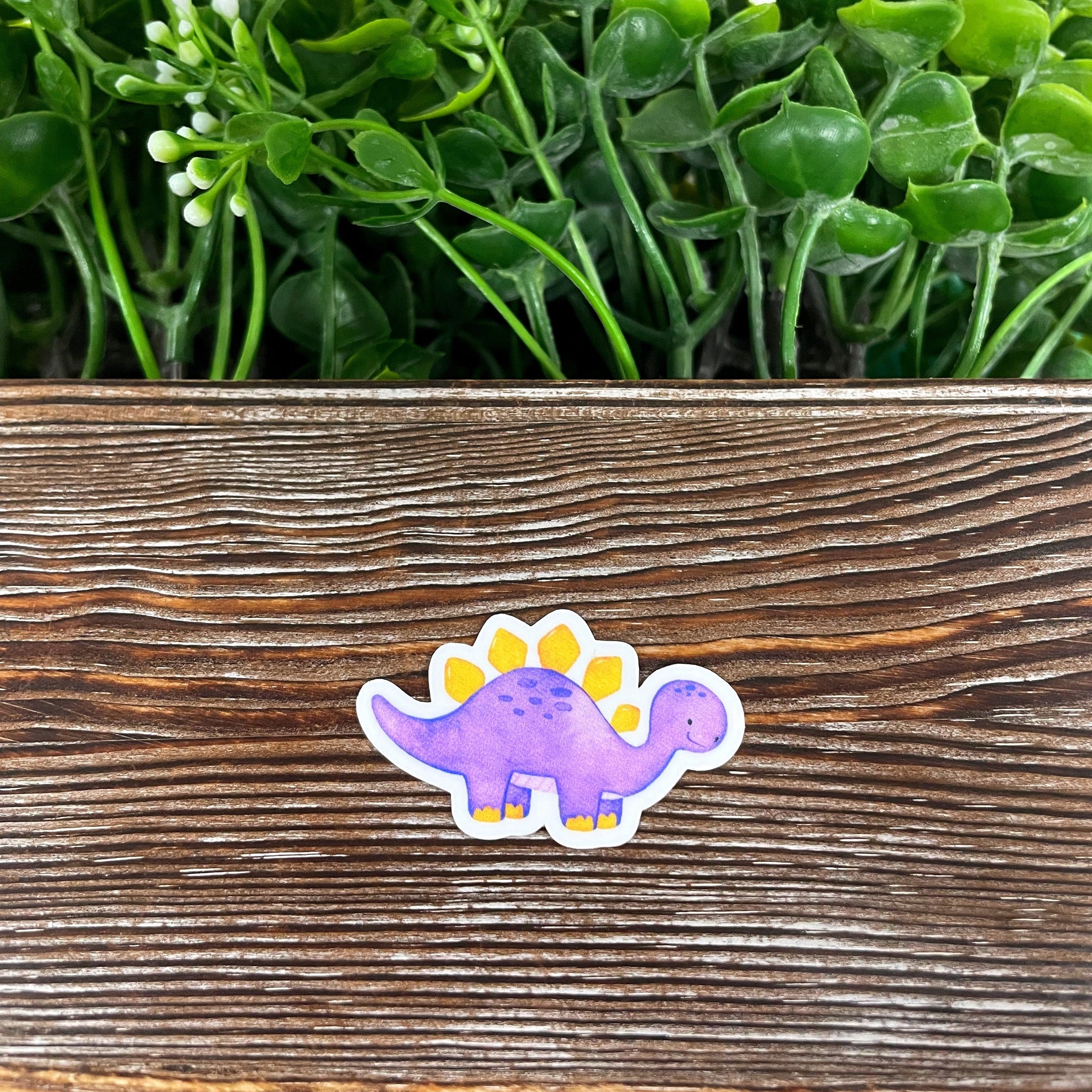 Purple Watercolor Dinosaur, Die Cut Vinyl Sticker, , Boho Fun, Water