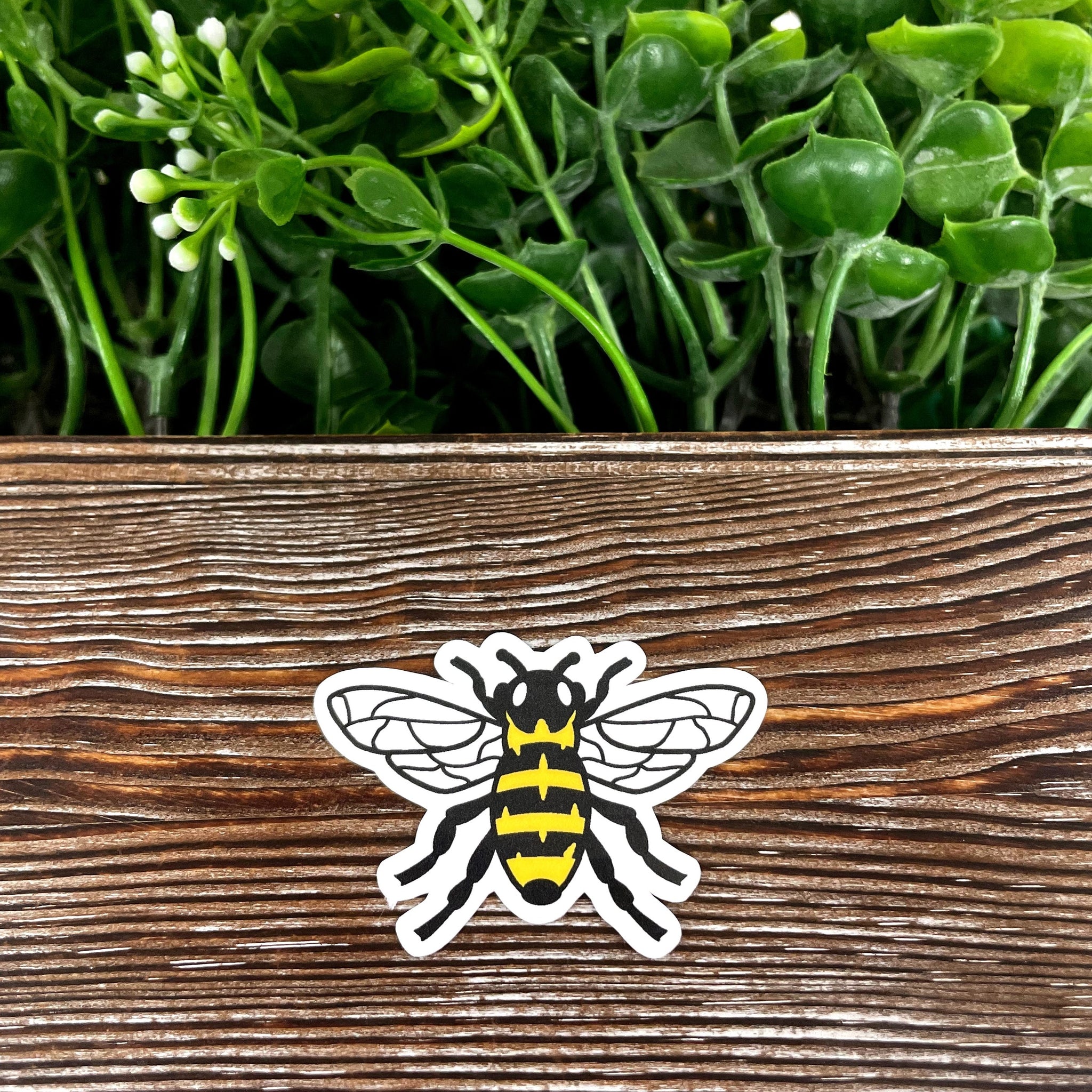 Black and Yellow Bee, Die Cut Vinyl Sticker, , Boho Fun, Water