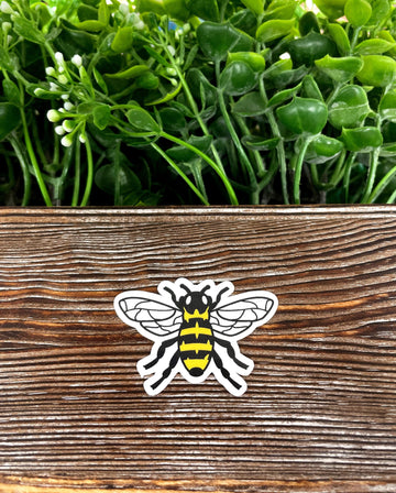 Black and Yellow Bee, Die Cut Vinyl Sticker, , Boho Fun, Water