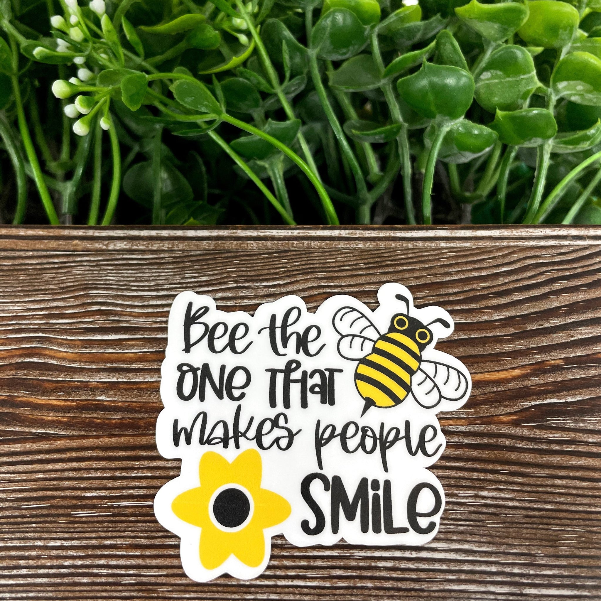 Bee the one that makes people smile, Die Cut Vinyl Sticker, , Boho