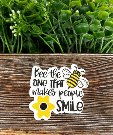 Bee the one that makes people smile, Die Cut Vinyl Sticker, , Boho