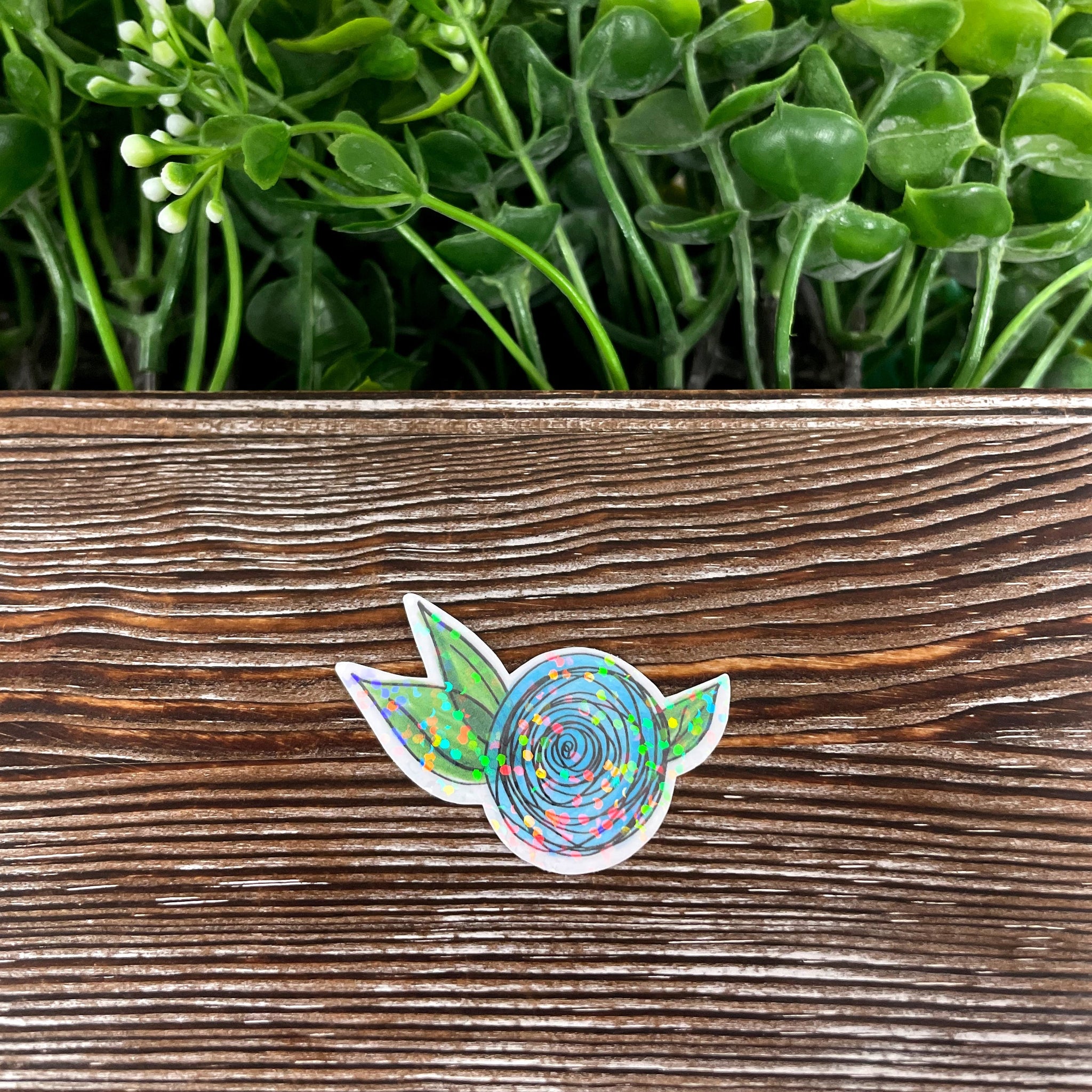 Blue Watercolor Flower, Die Cut Vinyl Sticker, , Boho Fun, Water