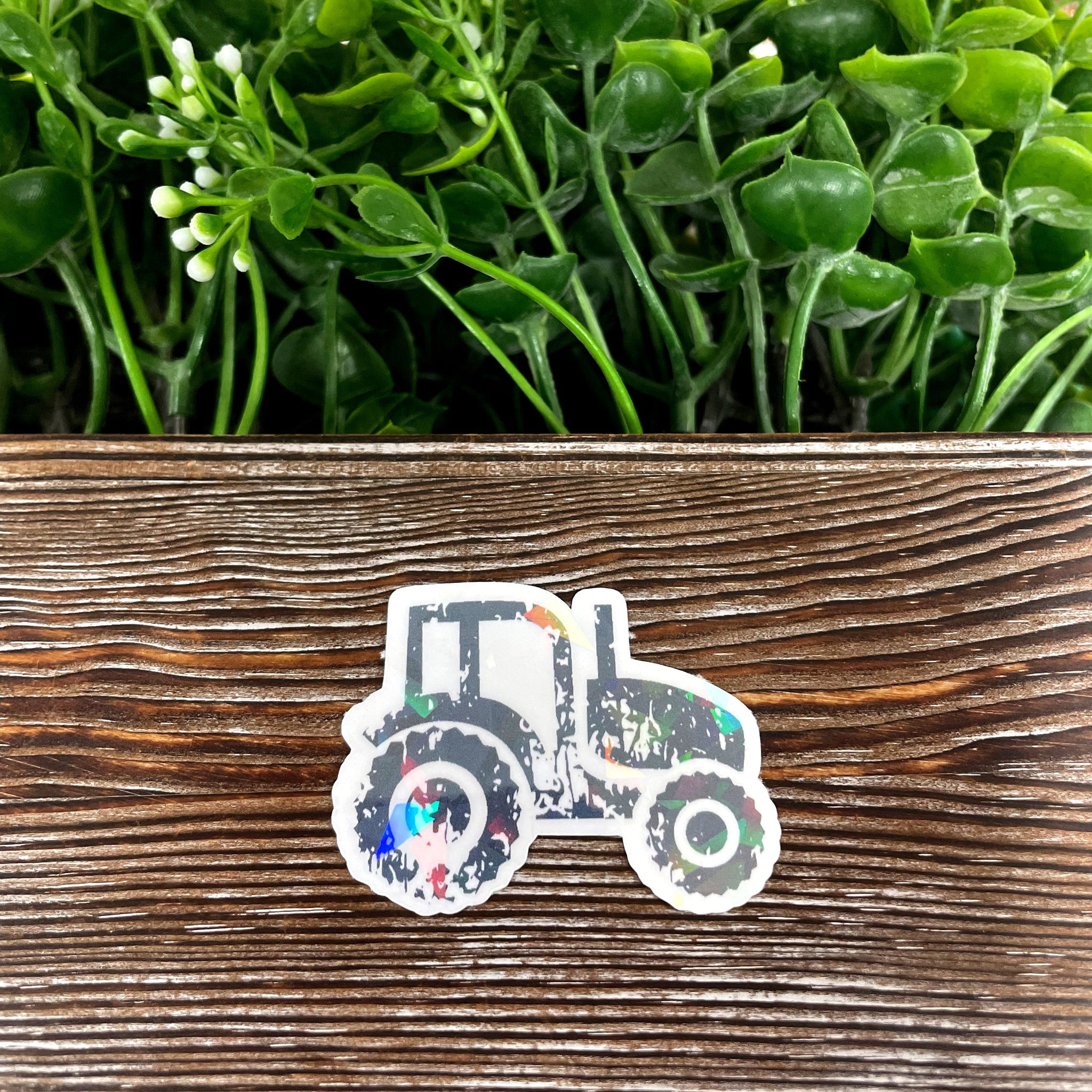 Distressed Tractor, Die Cut Vinyl Sticker, , Boho Fun, Water Resistant