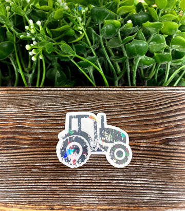 Distressed Tractor, Die Cut Vinyl Sticker, , Boho Fun, Water Resistant