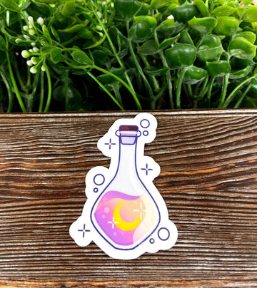 Mystic Potion Bottle, Die Cut Vinyl Sticker, , Boho Fun, Water