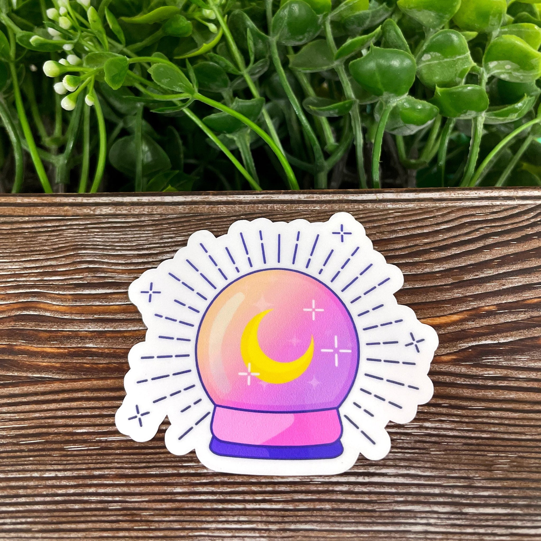 Magical Purple Crystal Ball, Die Cut Vinyl Sticker, , Boho Fun, Water