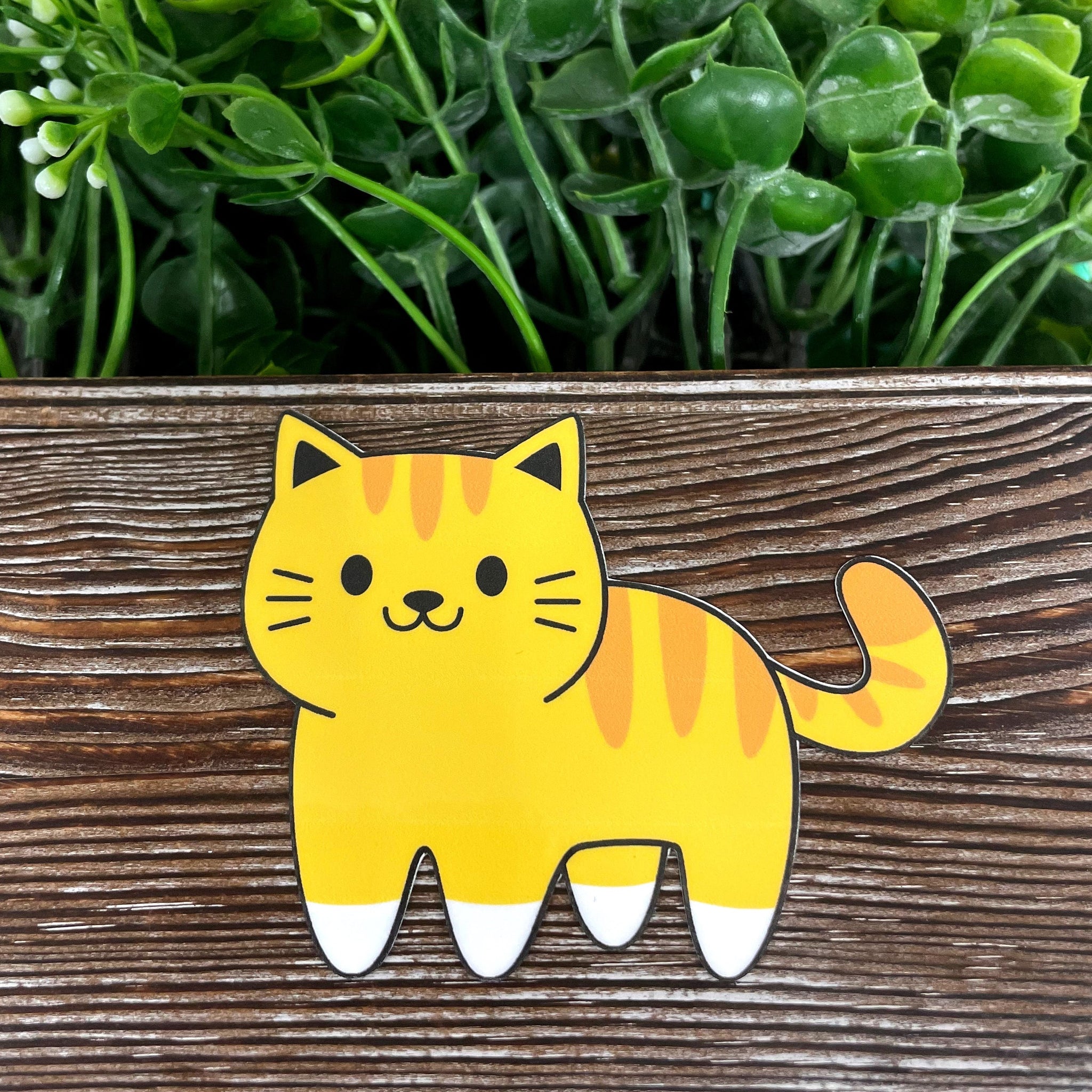 Orange Striped Cat Sticker |Sticker or Magnet
